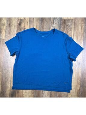 Nike Yoga Dri- Fit Women’s Cropped T- Shirt M Teal Blue Short Sleeve Activewear